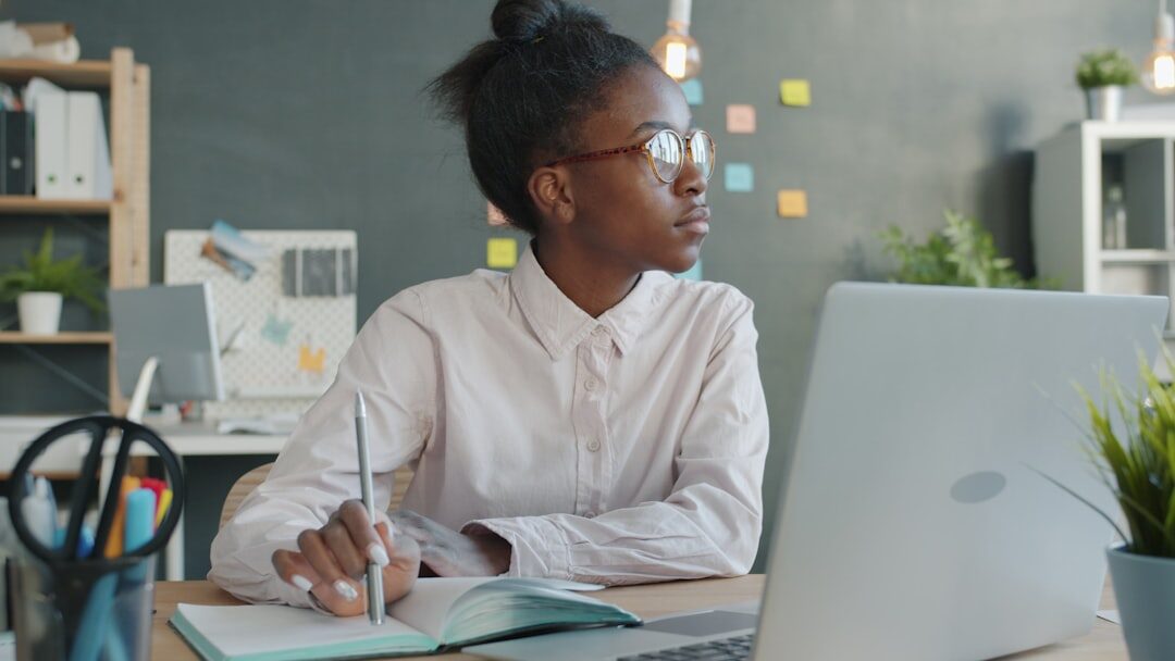 african woman entrepreneur working