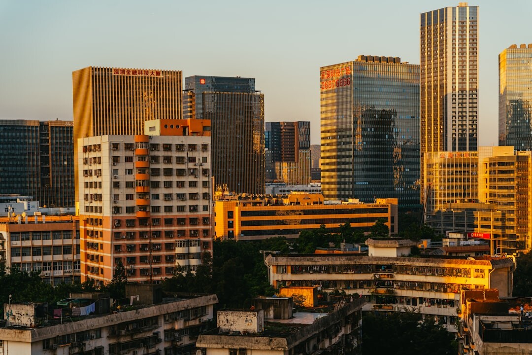 african city skyline at dusk